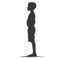 AI generated Silhouette african boy black color only png