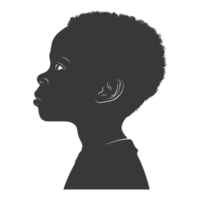 AI generated Silhouette african boy black color only png