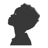 AI generated Silhouette african boy black color only png