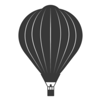 AI generated Silhouette air balloon black color only png