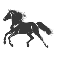 ai gegenereerd silhouet een paarden galopperen zwart kleur enkel en alleen png