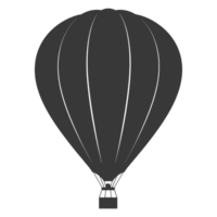 AI generated Silhouette air balloon black color only png