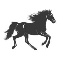 ai generiert Silhouette ein Pferde galoppierend schwarz Farbe nur png