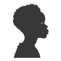 ai generato silhouette africano ragazzo nero colore solo png