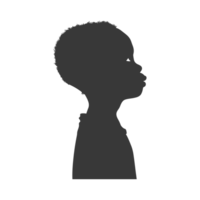 AI generated Silhouette african boy black color only png