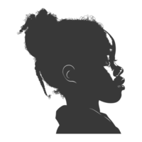 AI generated Silhouette african girl black color only png