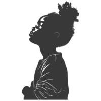 AI generated Silhouette african girl alone black color only png