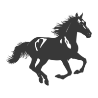ai gegenereerd silhouet een paarden galopperen zwart kleur enkel en alleen png