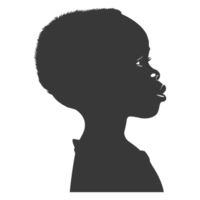 AI generated Silhouette african boy black color only png