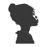 AI generated Silhouette african girl alone black color only png