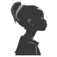 AI generated Silhouette african girl black color only png
