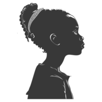 ai généré silhouette africain fille noir Couleur seulement png