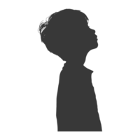 AI generated Silhouette asian boy black color only png