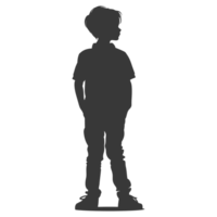 AI generated Silhouette asian boy black color only png