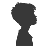 AI generated Silhouette asian boy black color only png
