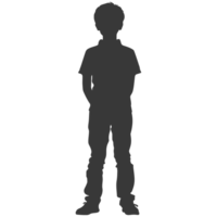 AI generated Silhouette asian boy black color only png