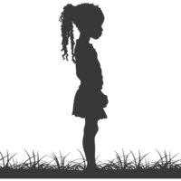 AI generated Silhouette african girl alone black color only png