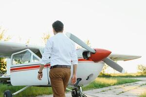 Successful businessman in airport. Successful business concept. photo