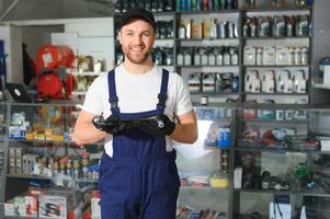 sales consultant in a car parts and accessories store photo