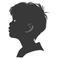 AI generated Silhouette asian boy black color only png