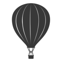 AI generated Silhouette air balloon black color only png