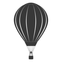 AI generated Silhouette air balloon black color only png