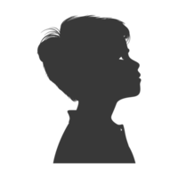 AI generated Silhouette asian boy black color only png