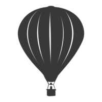 AI generated Silhouette air balloon black color only png