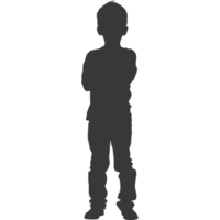 AI generated Silhouette asian boy black color only png