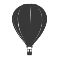 AI generated Silhouette air balloon black color only png