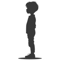 AI generated Silhouette asian boy black color only png