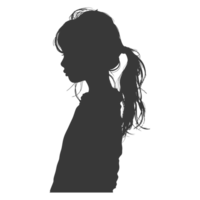 AI generated Silhouette asian girl alone black color only png