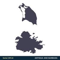 antigua y barbuda - norte America países mapa icono vector logo modelo ilustración diseño. vector eps 10