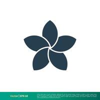Frangipani Plumeria Flower Icon Vector Logo Template Illustration Design. Vector EPS 10.