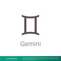 Gemini - Zodiac Sign Icon Vector Logo Template Illustration Design. Vector EPS 10.