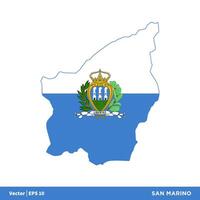 San Marino - Europe Countries Map and Flag Vector Icon Template Illustration Design. Vector EPS 10.