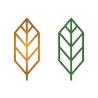 Leaf Lines Luxury Icon Vector Logo Template