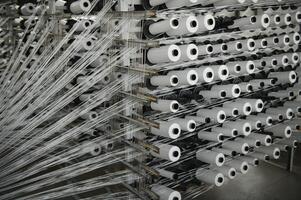 Production of polypropylene yarn for making bags. photo