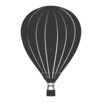 AI generated Silhouette air balloon black color only png