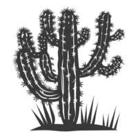 ai généré silhouette cactus plante noir Couleur seulement png