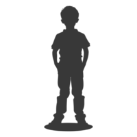 AI generated Silhouette asian boy black color only png