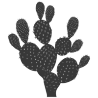 ai generado silueta cactus planta negro color solamente png