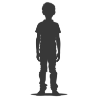 AI generated Silhouette asian boy black color only png