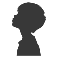 AI generated Silhouette asian boy black color only png