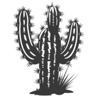 AI generated Silhouette cactus plant black color only png