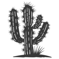 AI generated Silhouette cactus plant black color only png