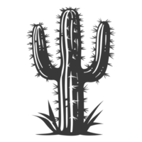 ai generato silhouette cactus pianta nero colore solo png