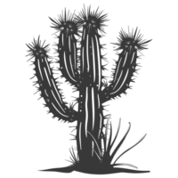 ai generato silhouette cactus pianta nero colore solo png