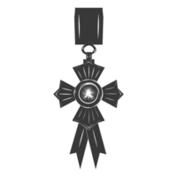 AI generated Silhouette war medal of honor black color only png