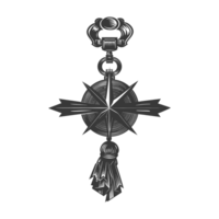 AI generated Silhouette war medal of honor black color only png